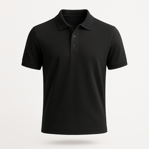 Black Solid Polo T-Shirt || Unisex
