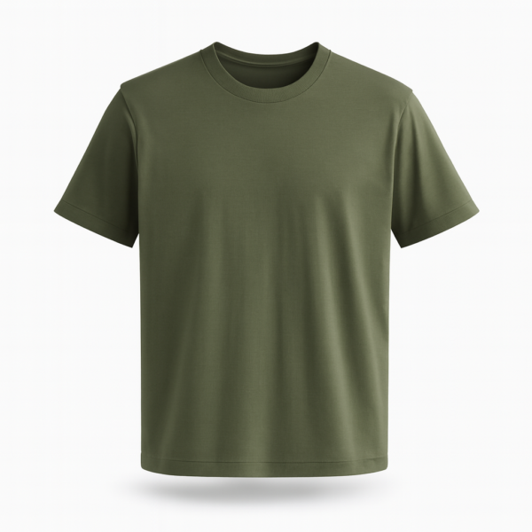 Olive green Solid Round Neck T-shirt || Unisex
