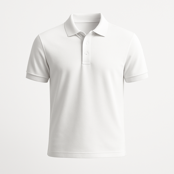 White Solid Polo T-shirt || Unisex