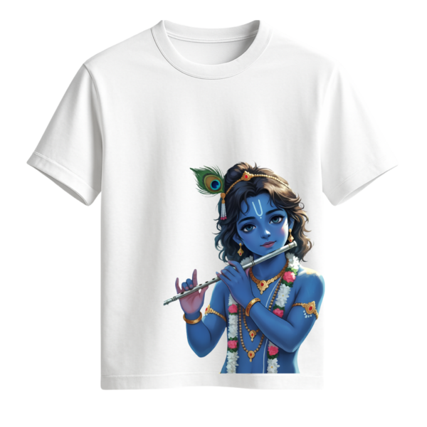 Krishna with flute-DIVK-014 || Round Neck
